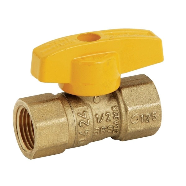 1/2 In. FIP x 1/2 In. FIP Forged Brass Straight Gas Shutoff Valve